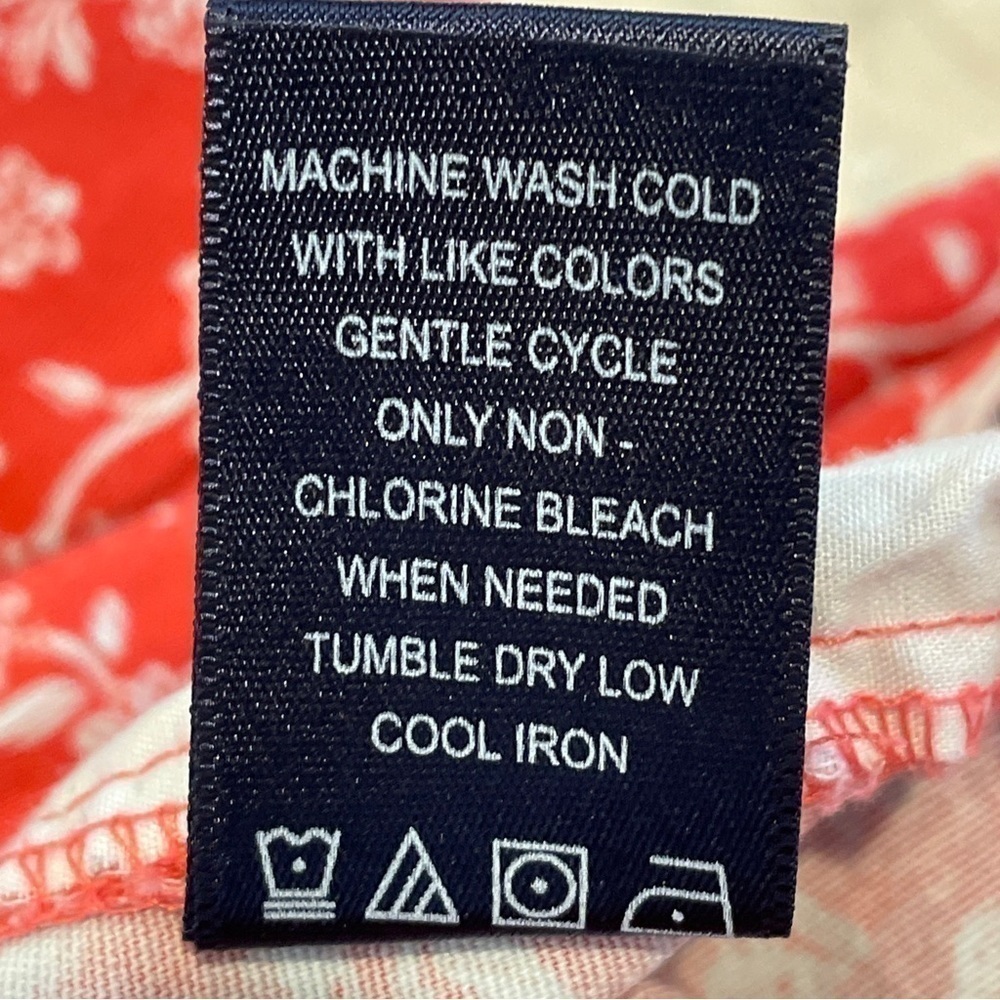 Land N Sea Chino Shorts Salmon Coral Floral Size 14 - Picture 10 of 16